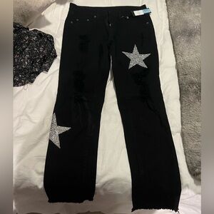 CARMAR star jeans black w/sequence stars